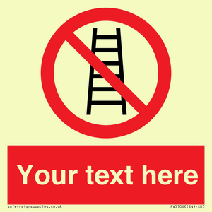 Custom No Ladders Sign